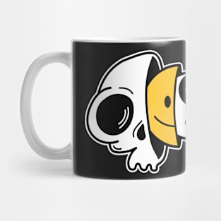 Yin Yang Skull Smiley Face Buddhist Halloween Cute Mug